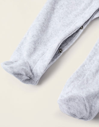 Combinaison en Velours pour Bébé Garçon 'Tigre', Gris