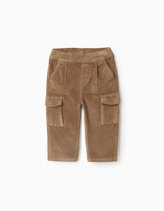 Pantalón Cargo de Pana para Bebé Niño, Camel