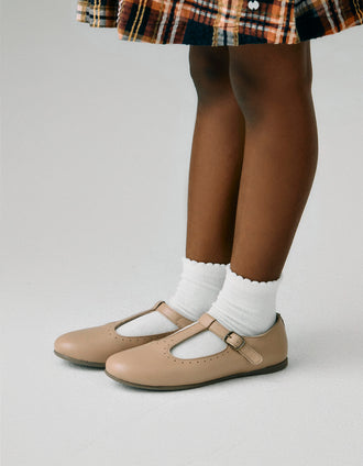 Bailarinas de Piel para Niña, Beige