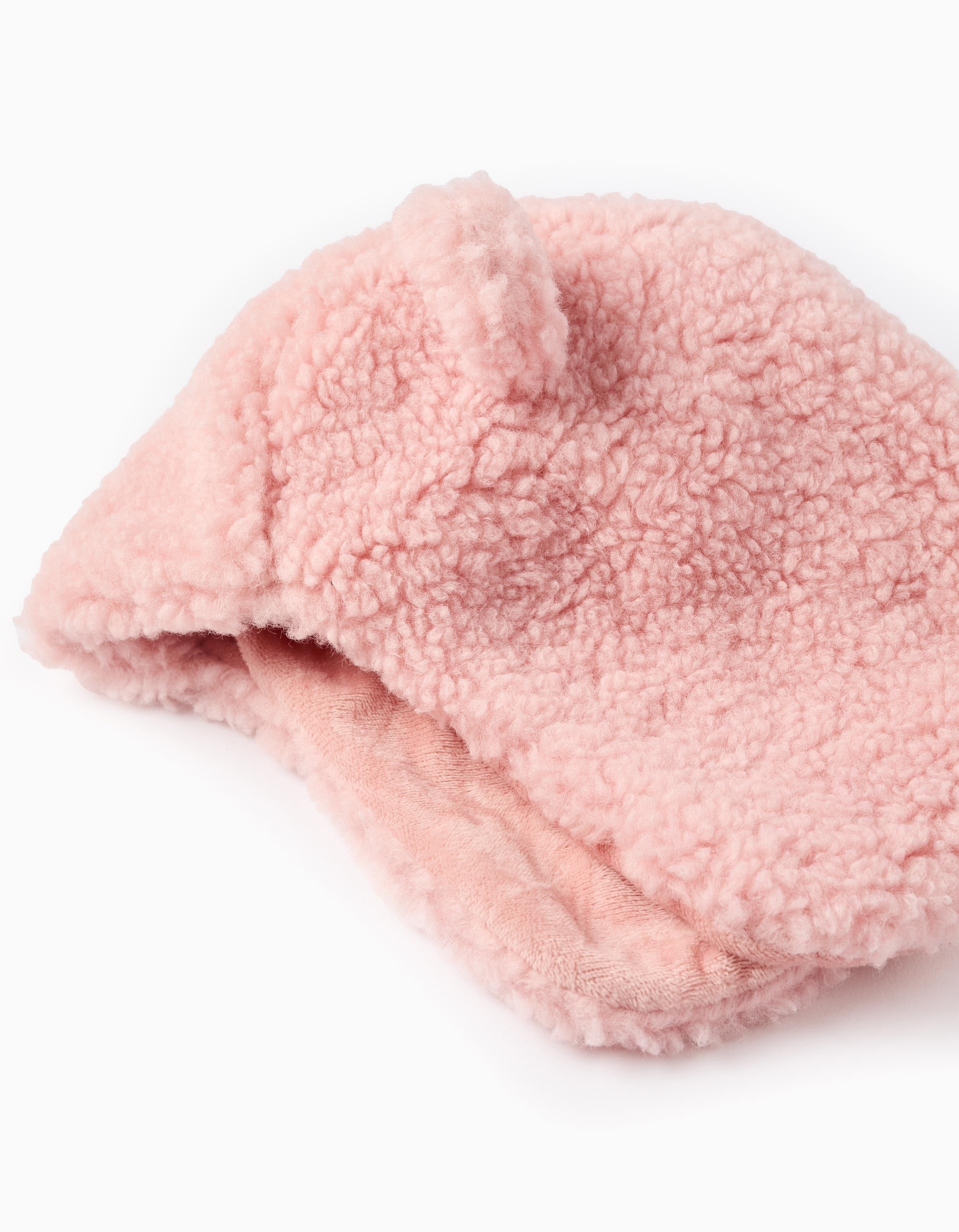 Sherpa Beanie with Ears for Baby Girls, Pink