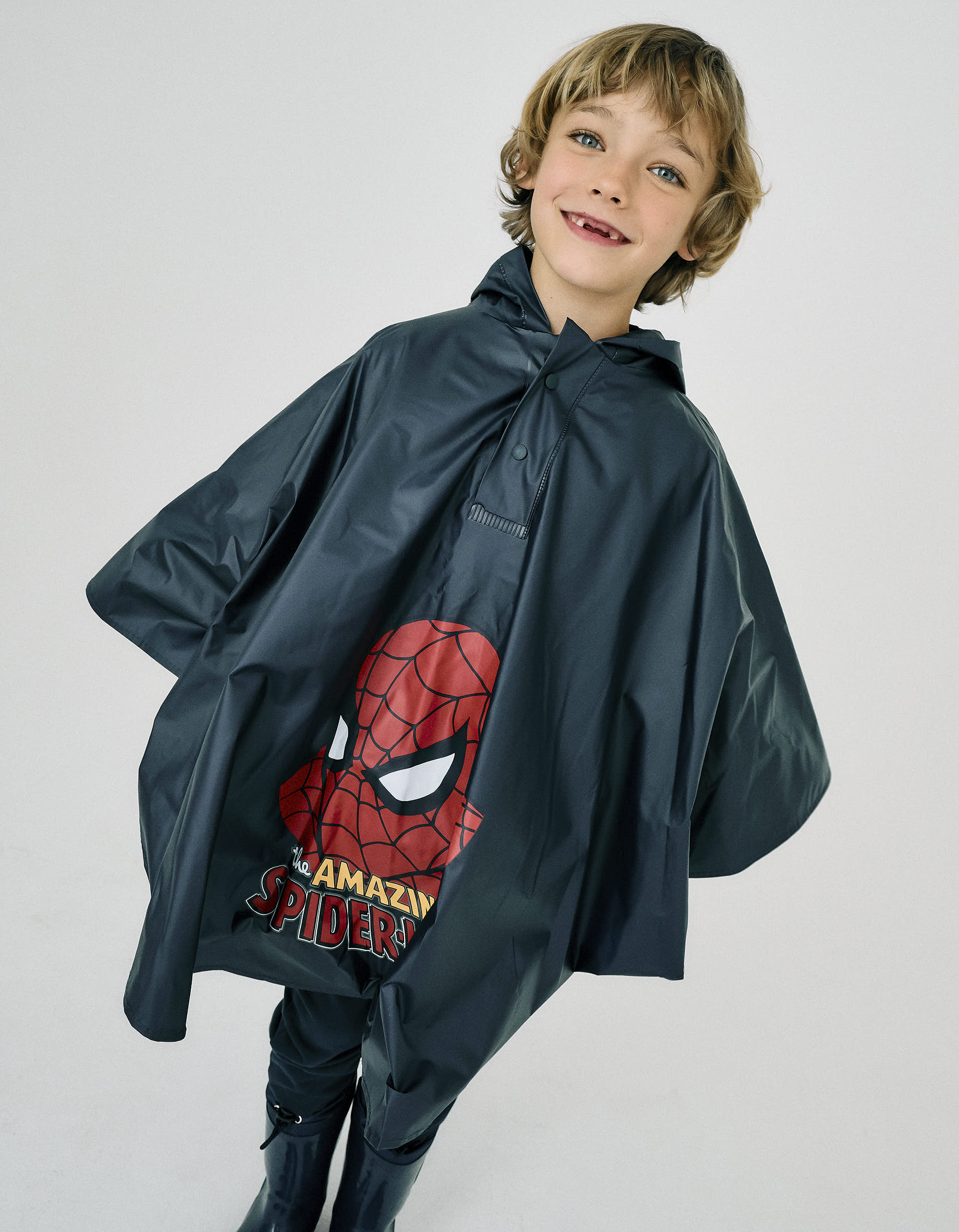 Rain Poncho for Babies and Boys 'Spider-Man', Dark Blue