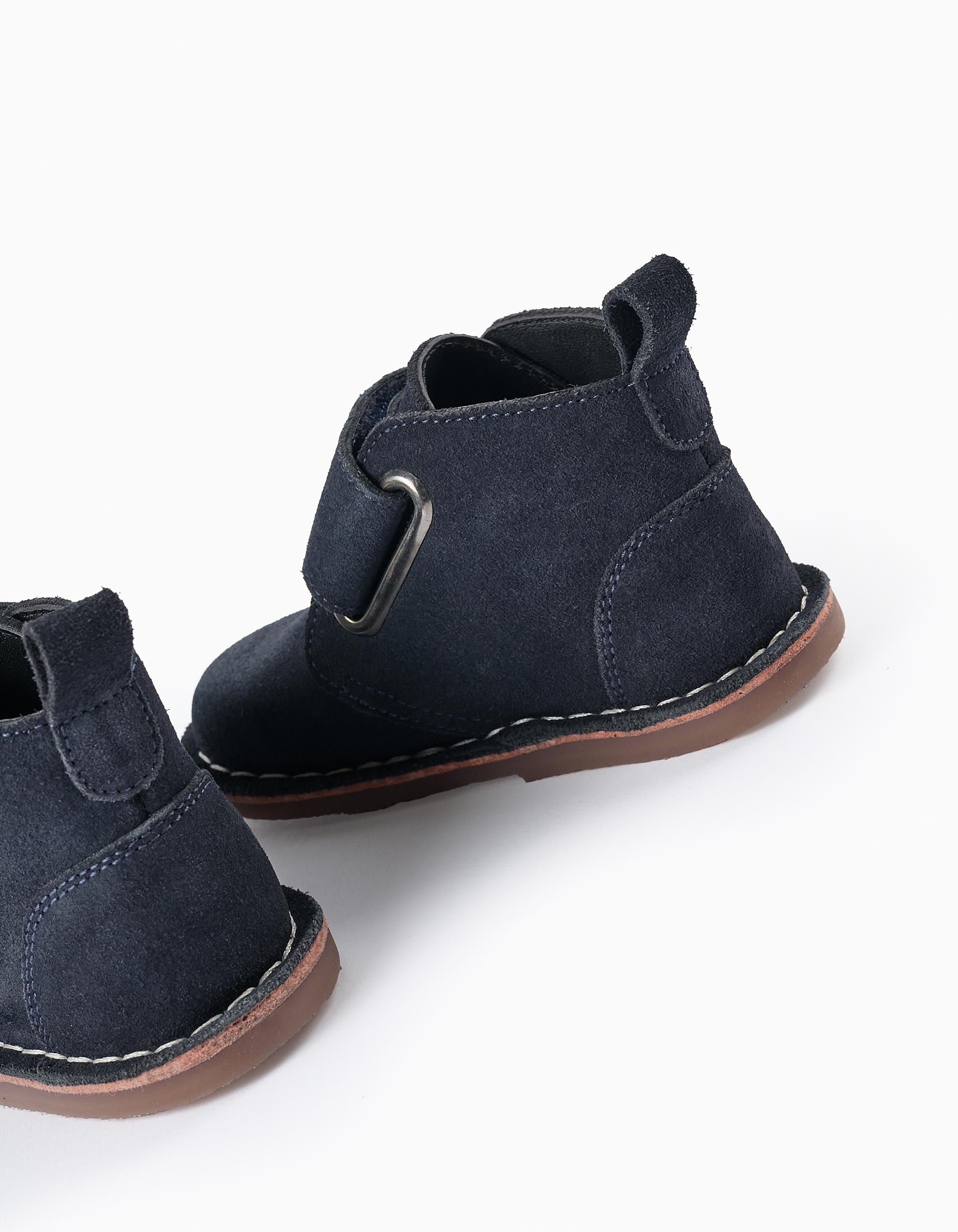 Suede Leather Boots for Baby Boys, Dark Blue