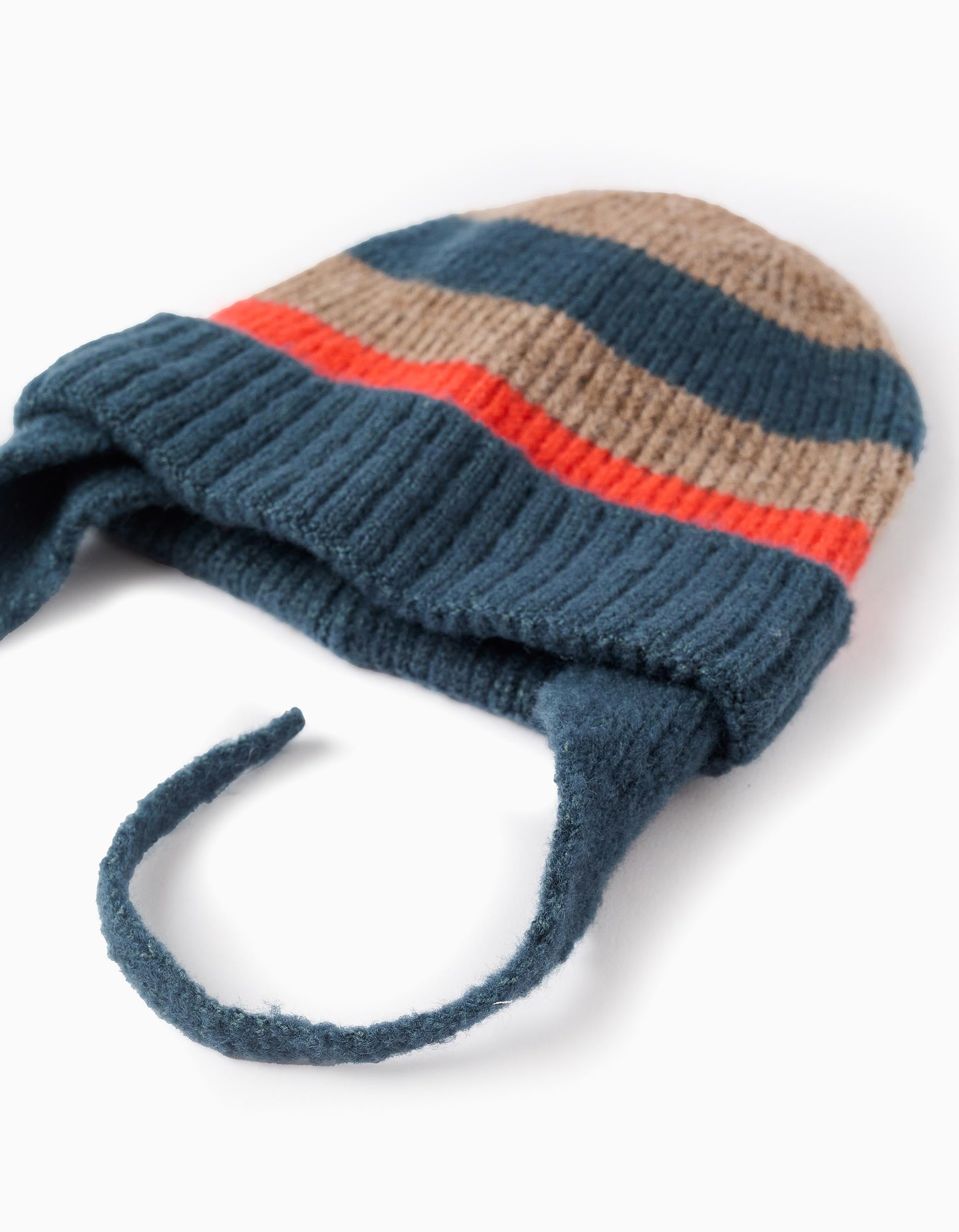 Striped Knit Beanie for Baby Boys, Multicolour