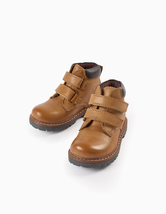 Botas de Piel para Bebé Niño, Camel