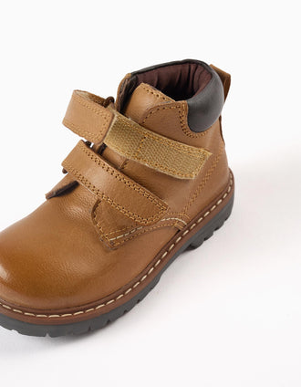 Botas de Piel para Bebé Niño, Camel