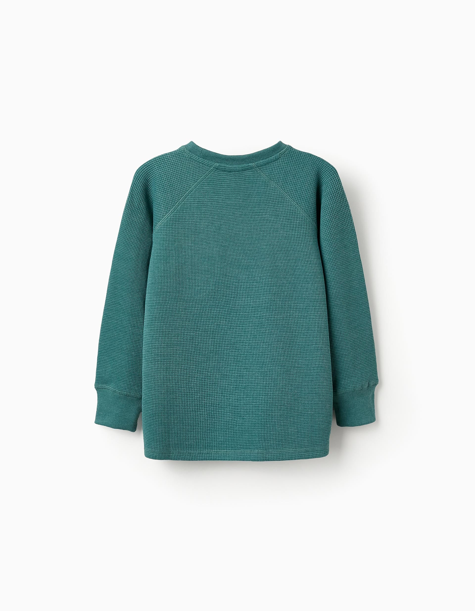 Textured Sweatshirt with Pocket for Boys, Green