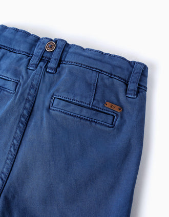Pantalones Chino con Tirantes Desmontables para Bebé Niño, Azul