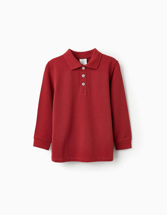 Polo de Manga Larga para Niño, Naranja