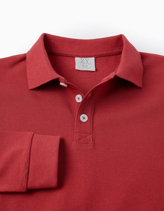 Polo de Manga Larga para Niño, Naranja
