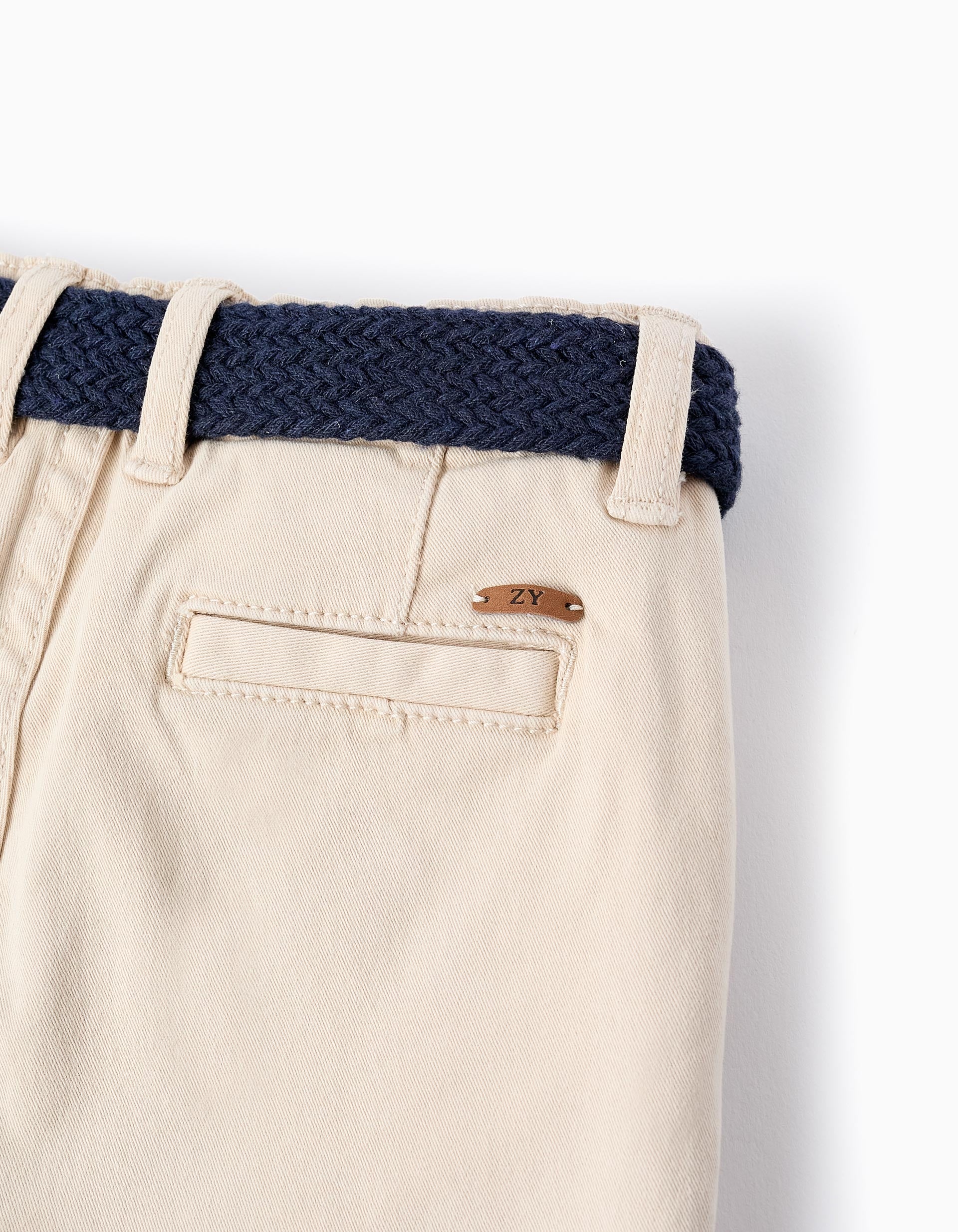 Chino Shorts with Belt for Baby Boys, Beige