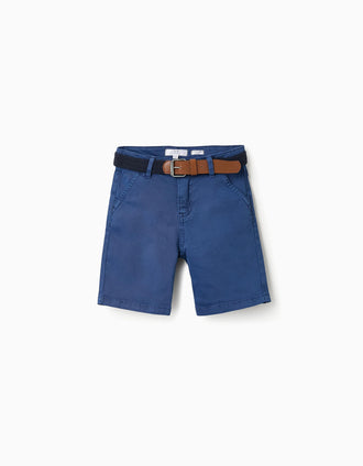 Pantalones Chino con Cinturón para Niño, Azul