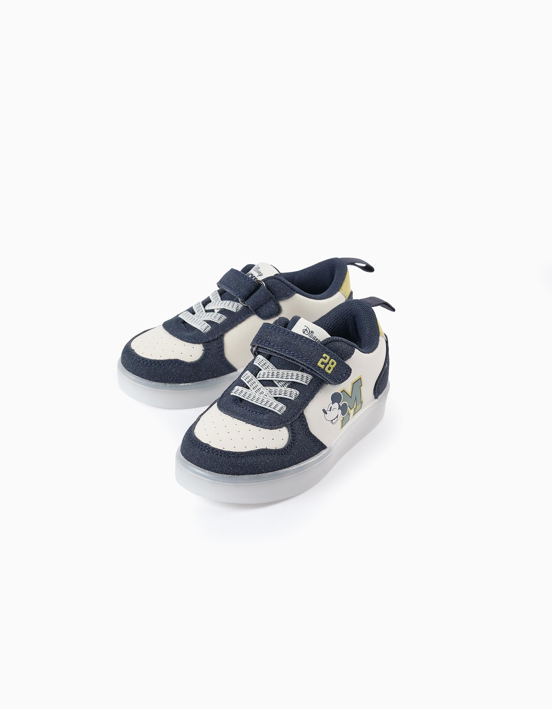 Light-up Trainers for Baby Boys 'Mickey', White/Blue/Yellow