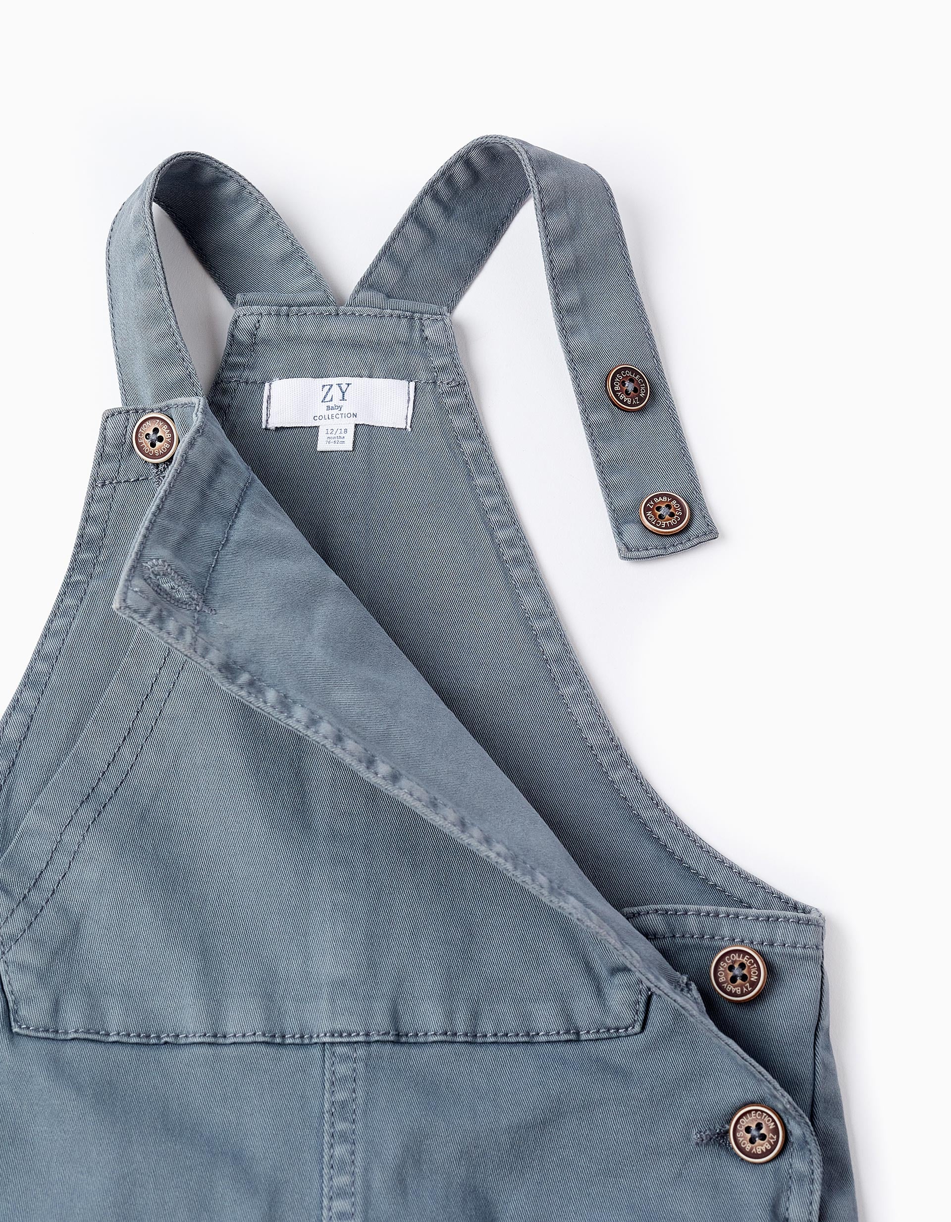 Twill Dungarees for Baby Boys, Blue