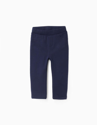 Jeggings Perchadas para Bebé Niña, Azul Oscuro