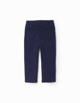 Jeggings Perchadas para Bebé Niña, Azul Oscuro