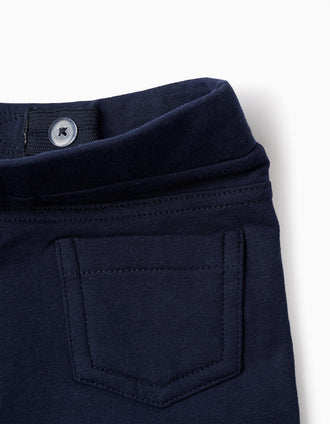Jeggings Perchadas para Bebé Niña, Azul Oscuro