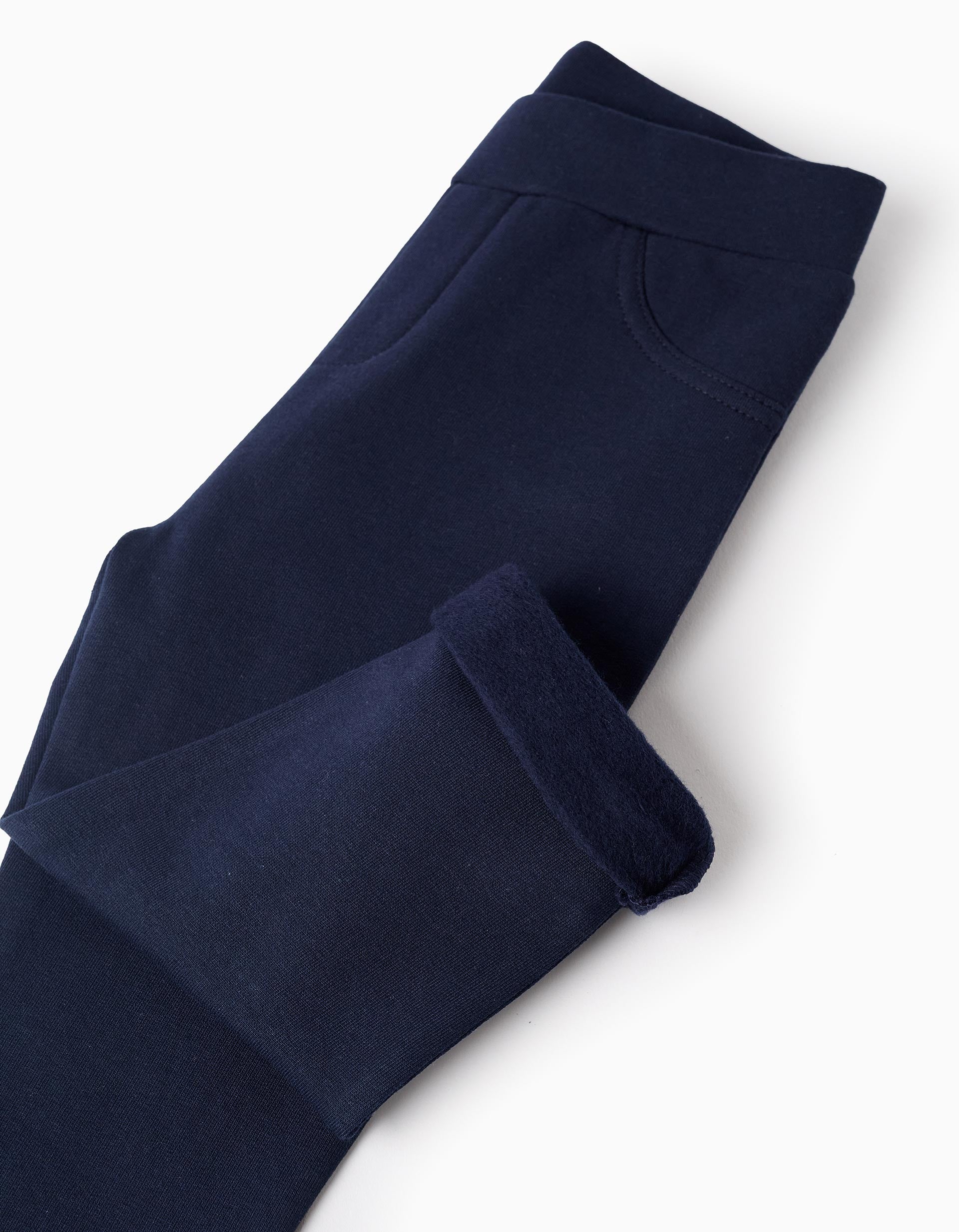 Brushed Jeggings for Baby Girls, Dark Blue