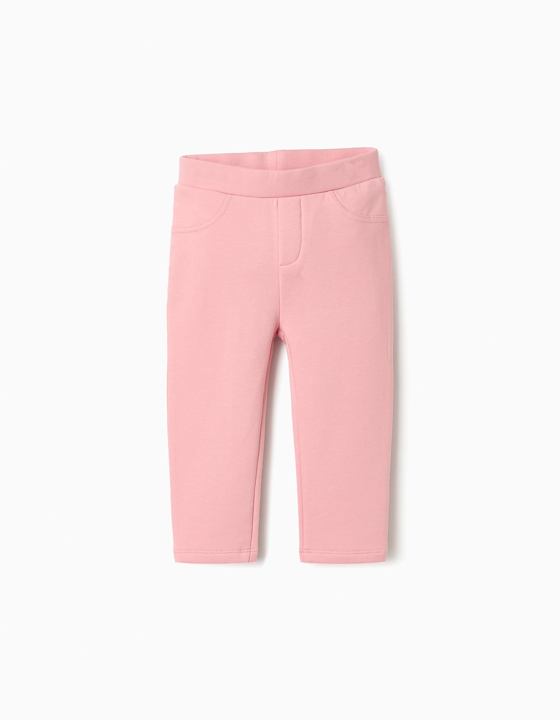 Brushed Jeggings for Baby Girls, Pink