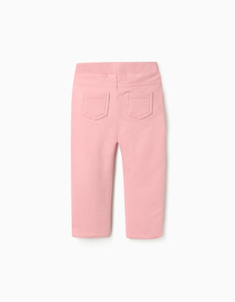 Jeggings Cardadas para Bebé Menina, Rosa