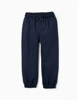Pantalones de Chándal en Algodón para Niña, Azul Oscuro