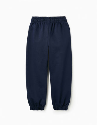 Pantalones de Chándal en Algodón para Niña, Azul Oscuro