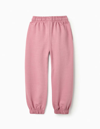 Pantalones de Chándal en Algodón para Niña, Rosa
