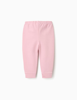 Calças de Treino com Detalhe de Purpurina para Bebé Menina, Rosa