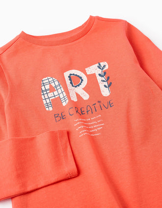 Camiseta de Manga Larga para Niña 'Art', Naranja