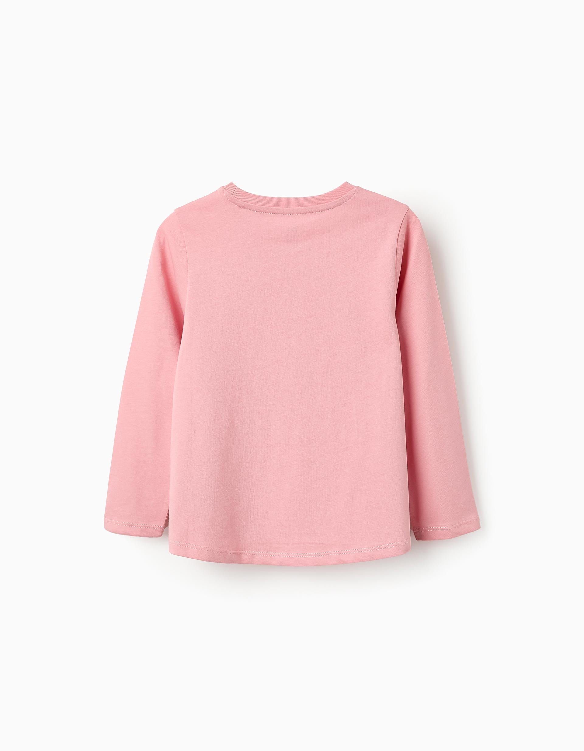 Long-sleeved Cotton T-shirt for Girls 'No Rules', Pink