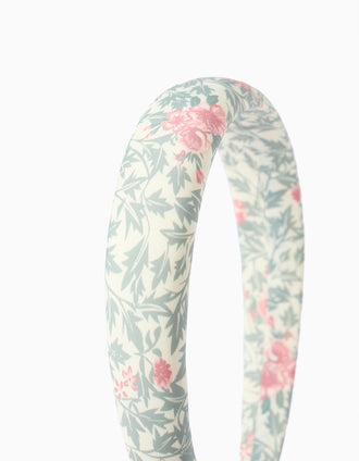 Bandolete Almofadada Floral para Bebé e Menina, Bege/Verde/Rosa