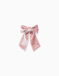 Travessão com Laço de Veludo e Brilhantes para Bebé e Menina, Rosa