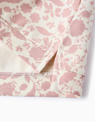 Sudadera Floral perchada para Bebé Niña, Blanco/Rosa