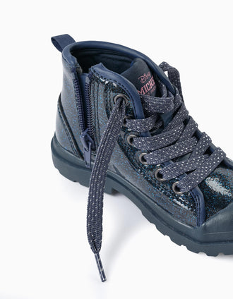Botas con Brillantes para Bebé Niña 'Minnie', Azul Oscuro