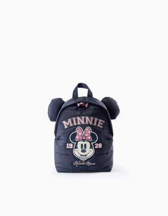 Mochila Almofadada para Bebé Menina 'Minnie', Azul Escuro