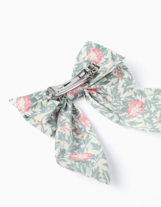 Travessão com Laço Floral para Bebé e Menina, Bege/Verde/Rosa