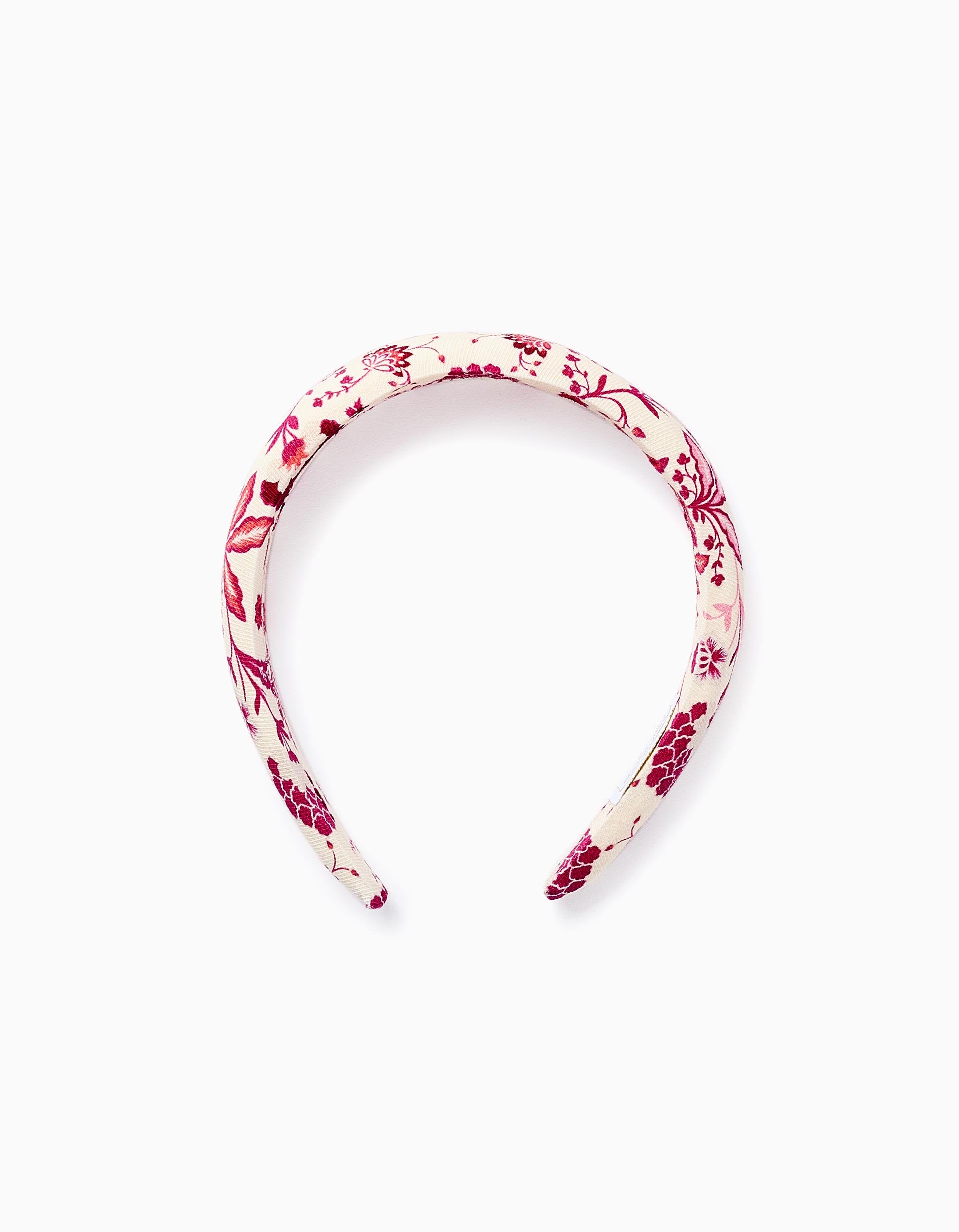 Padded Floral Headband for Baby and Girls, Beige/Pink