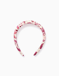 Serre-tête Floral Rembourré pour Bébé et Fille, Beige/Rose