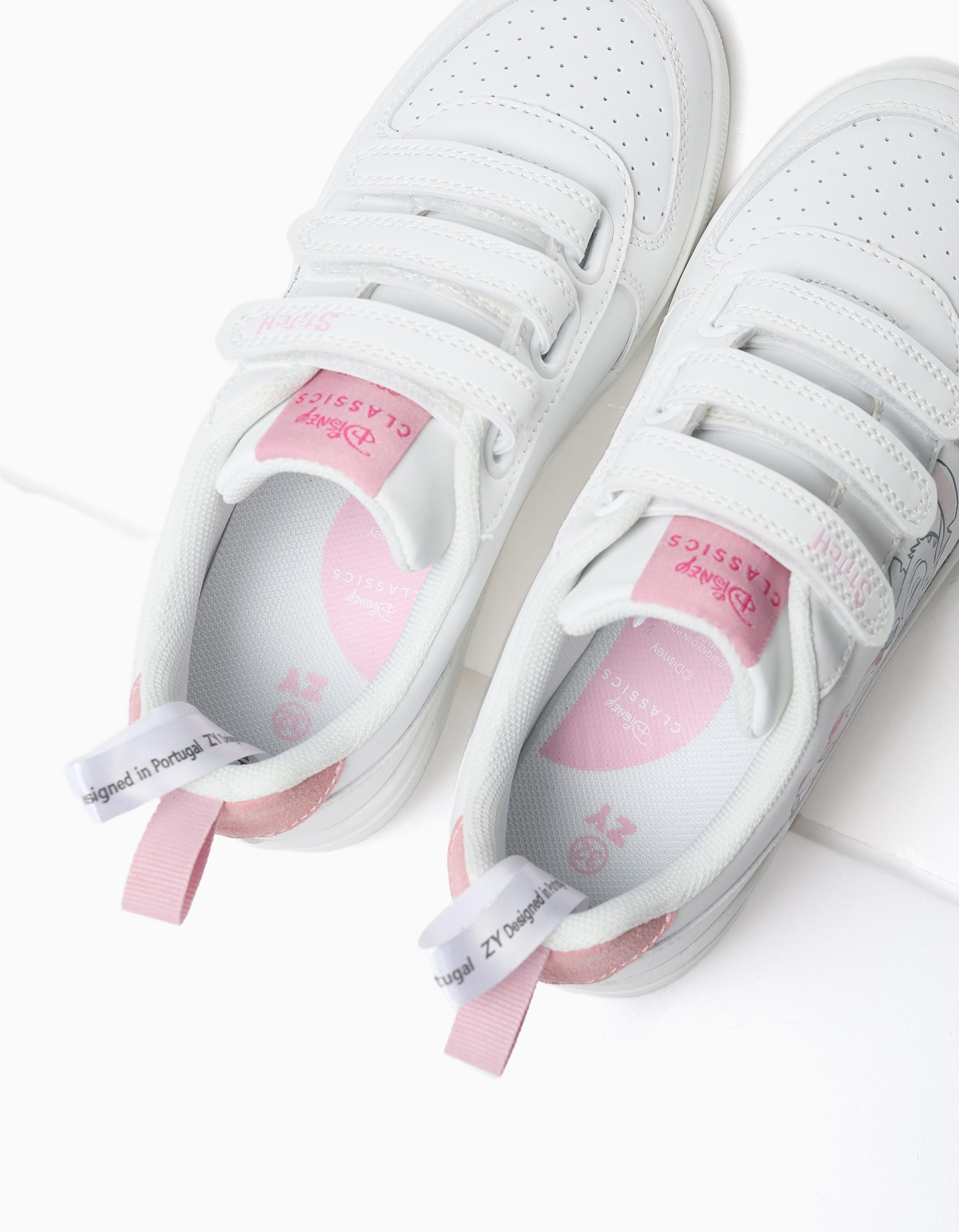 Trainers for Girls 'Stitch & Angel', White/Pink