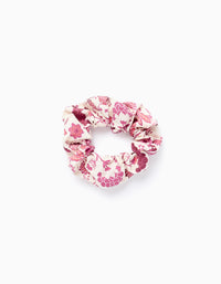 Coletero Scrunchie Floral para Bebé y Niña, Beige/Rosa