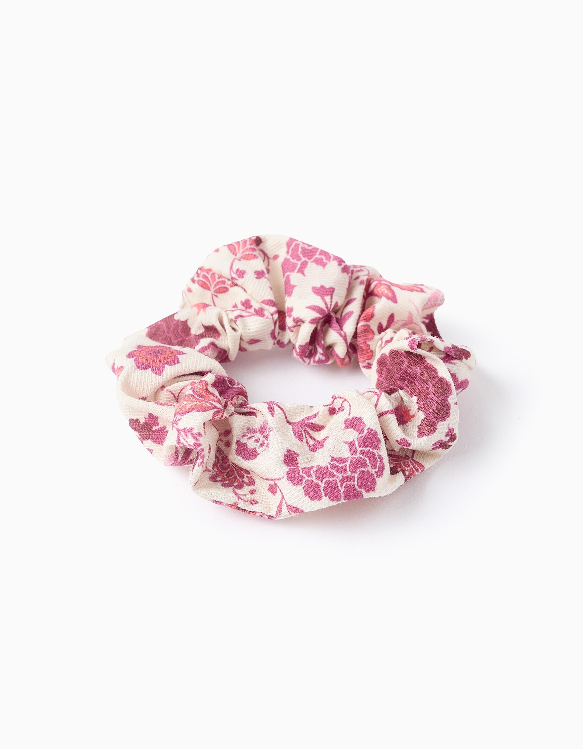 Scrunchie Floral para Bebé e Menina, Bege/Rosa