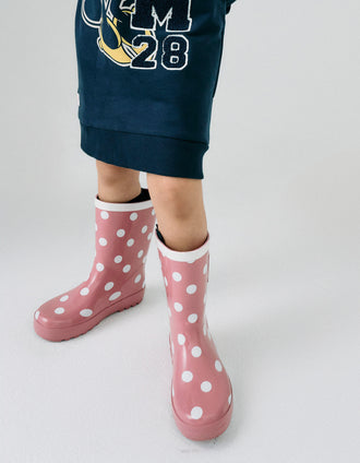 Botas de Agua de Lunares para Niña 'Minnie', Rosa/Blanco