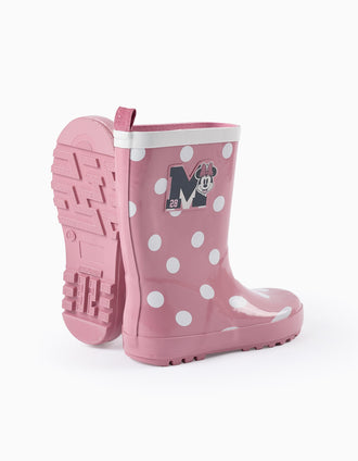 Botas de Agua de Lunares para Niña 'Minnie', Rosa/Blanco