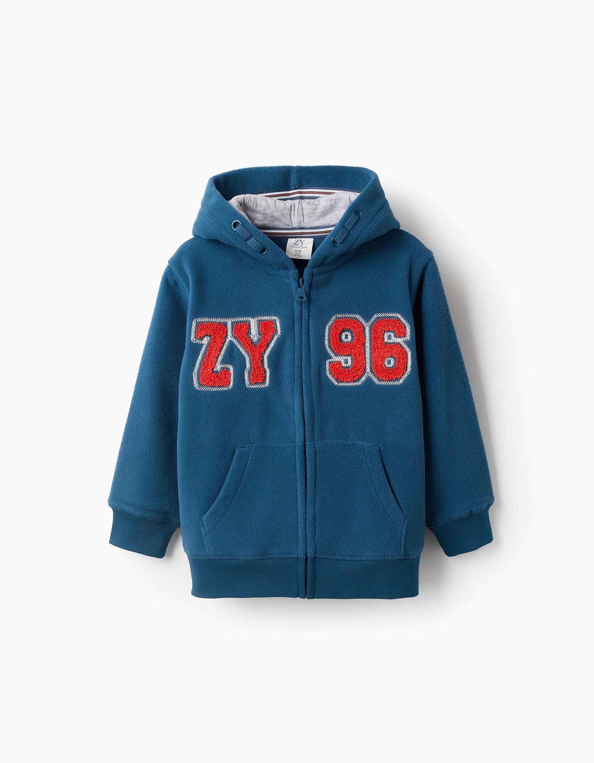 Hooded Polar Jacket for Boys 'ZY', Turquoise