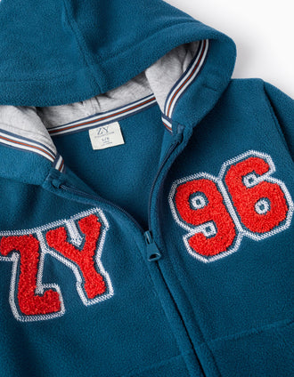 Chaqueta Polar con Capucha para Niño 'ZY', Turquesa