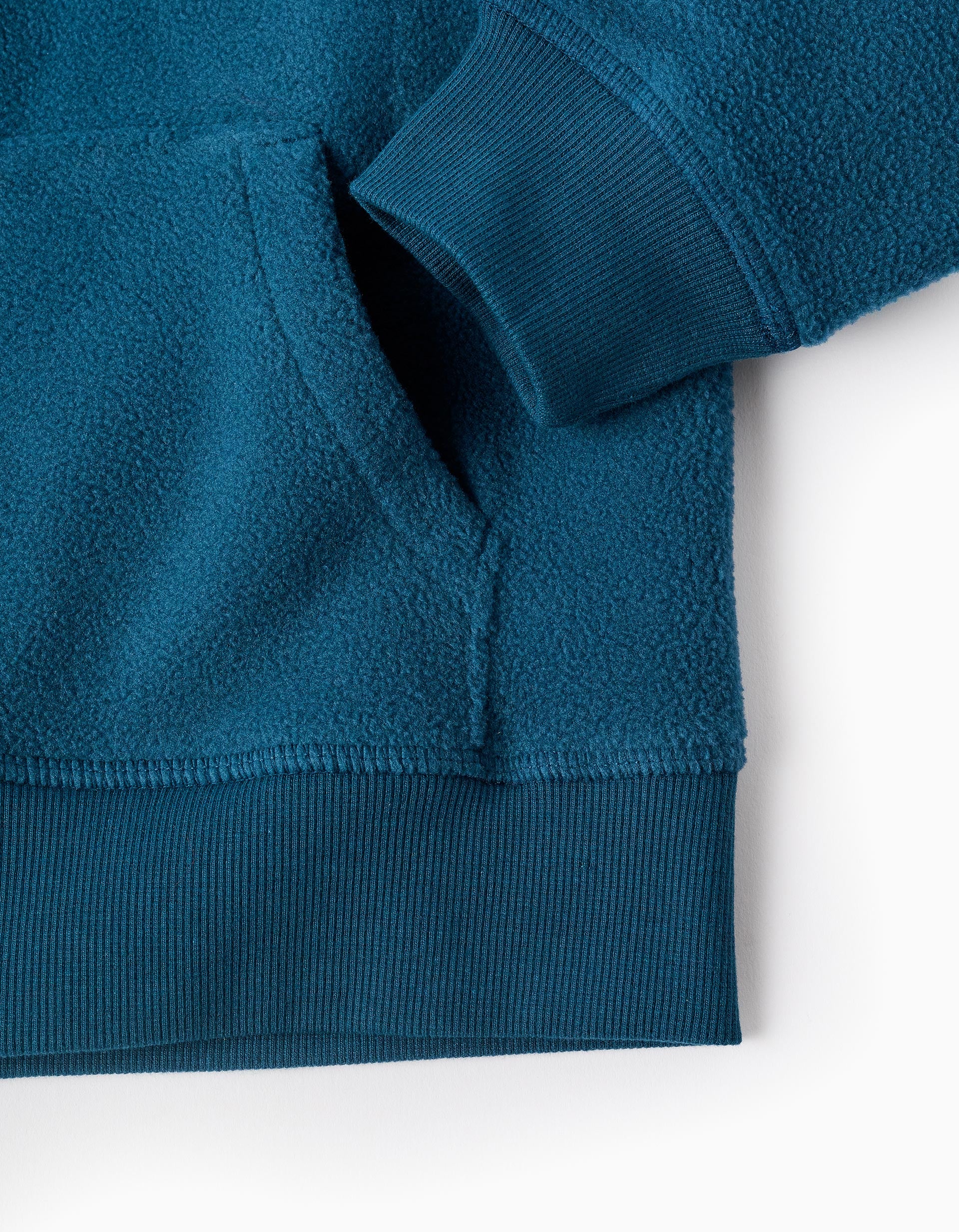 Hooded Polar Jacket for Boys 'ZY', Turquoise