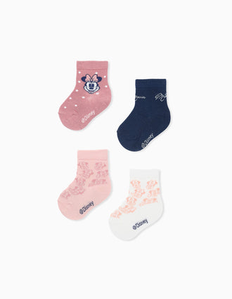 Pack 4 Pares de Meias para Bebé Menina 'Minnie', Multicolor