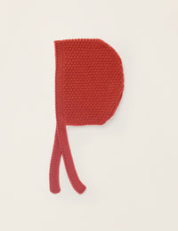 Bonnet en Maille avec Lanières Latérales pour Nouveau-né, Orange