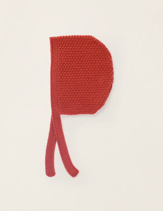 Gorro de Punto con Tiras Laterales para Recién Nacido, Naranja