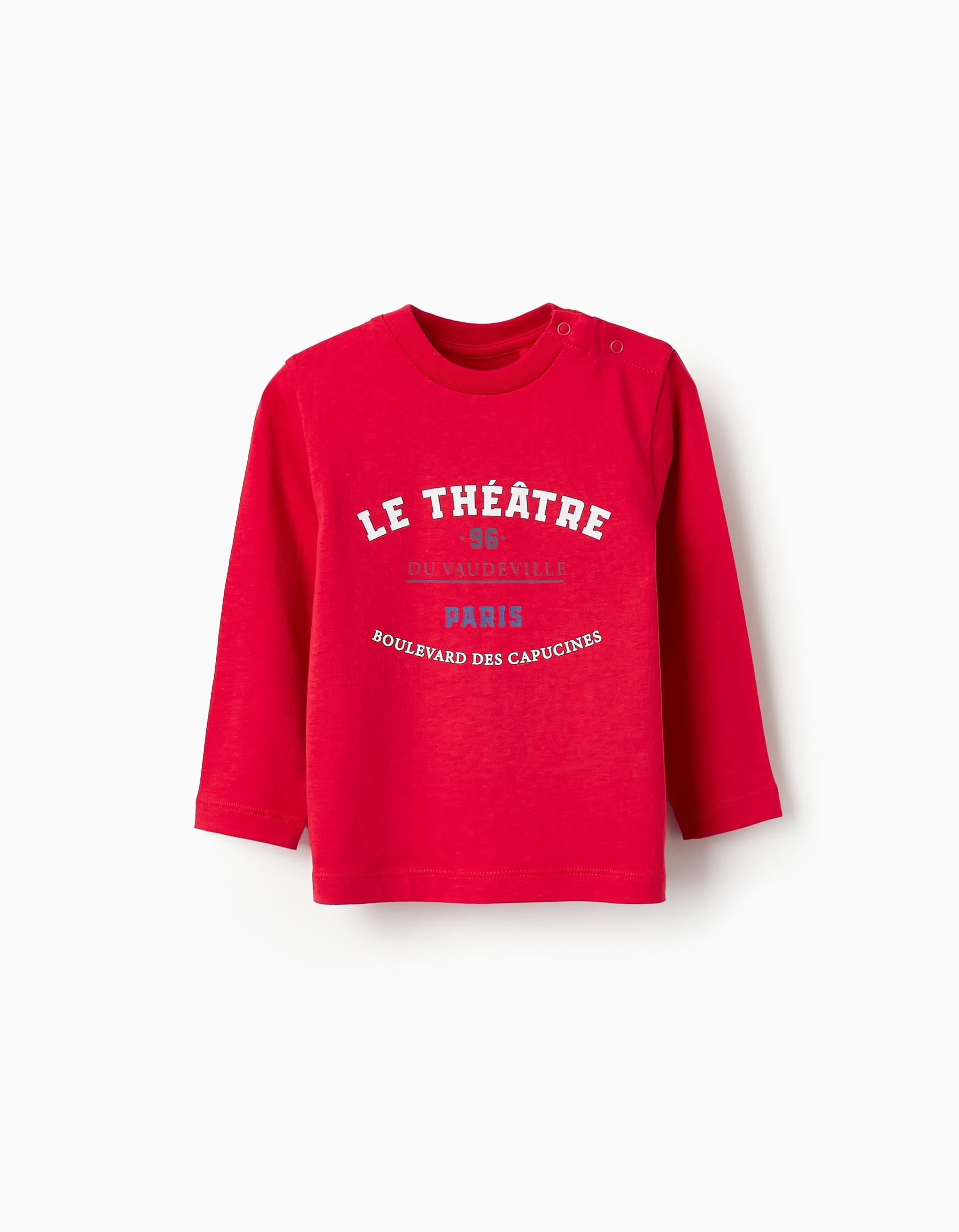 Long Sleeve Cotton T-shirt for Baby Boys 'Paris', Red