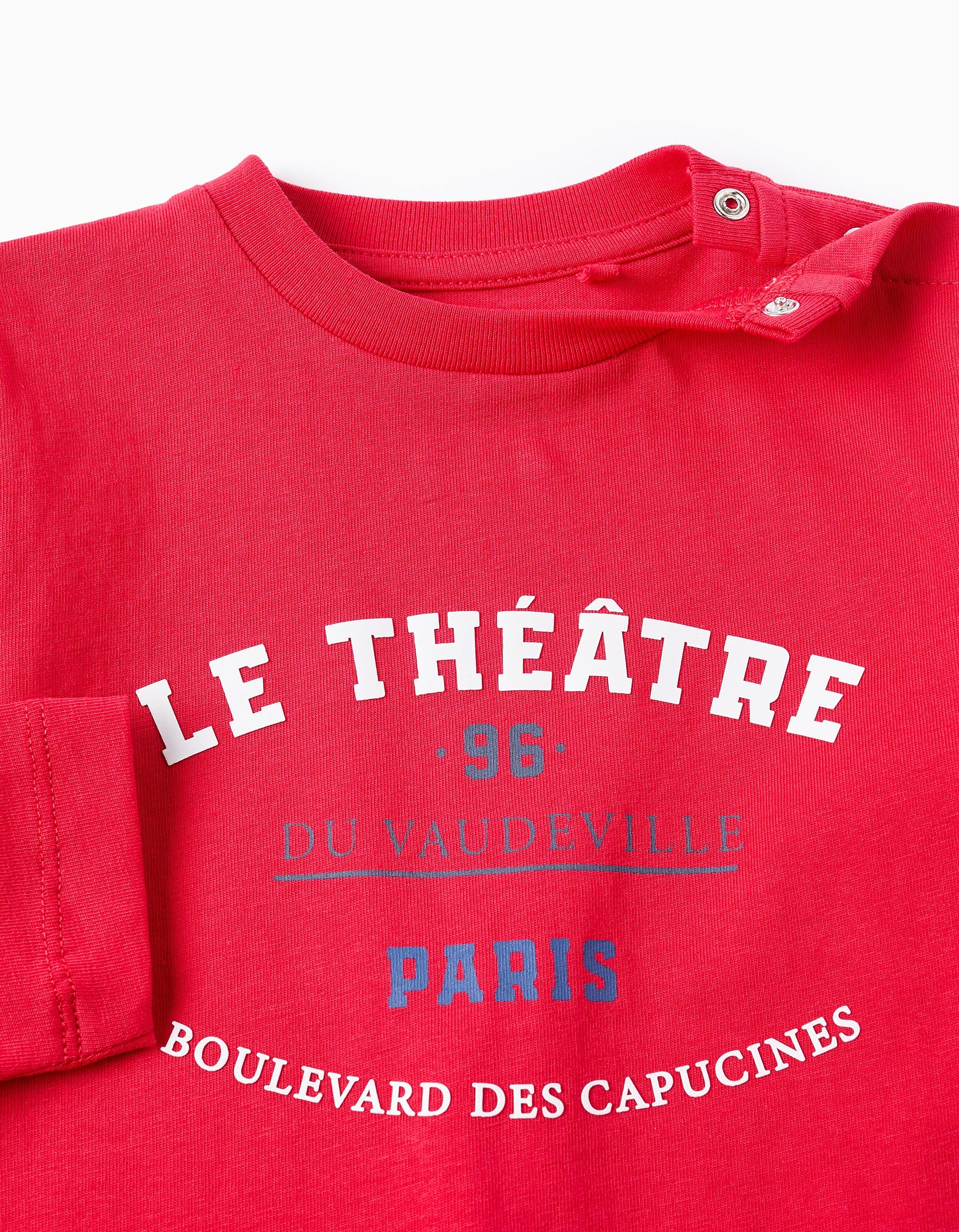 Long Sleeve Cotton T-shirt for Baby Boys 'Paris', Red